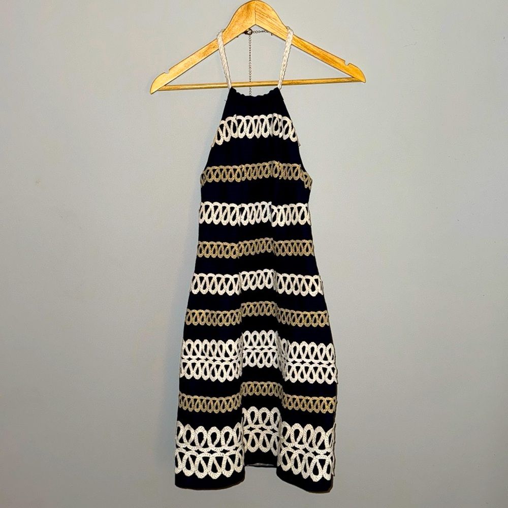 Lilly Pulitzer Blue, Gold & White Nautical Dress